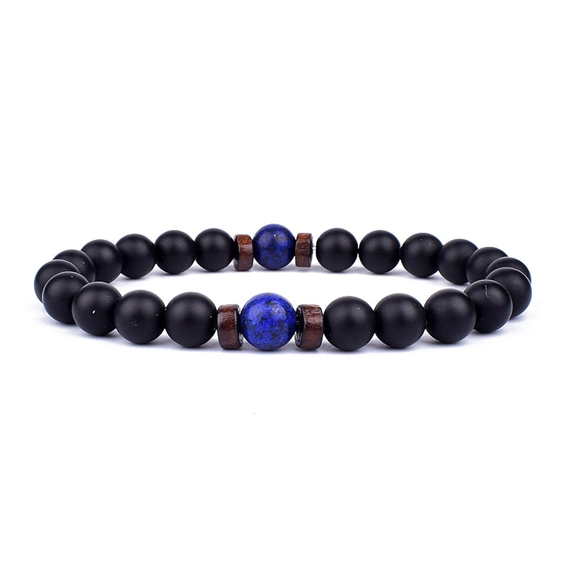 Armband Lava Holz Tibetische Buddha DAMEN HERREN Naturstein Freundschaftsarmband Yoga
