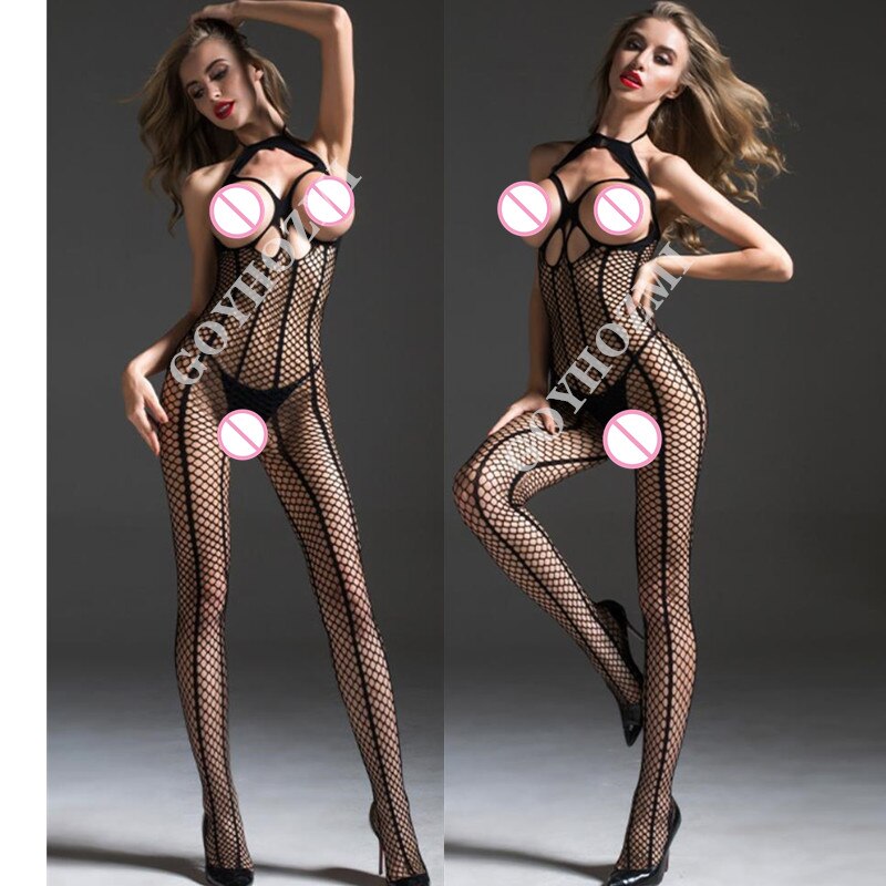 Bodystocking sexy Overall Damen Unterwäsche Dessous Bodysuit Catsuit schwarz