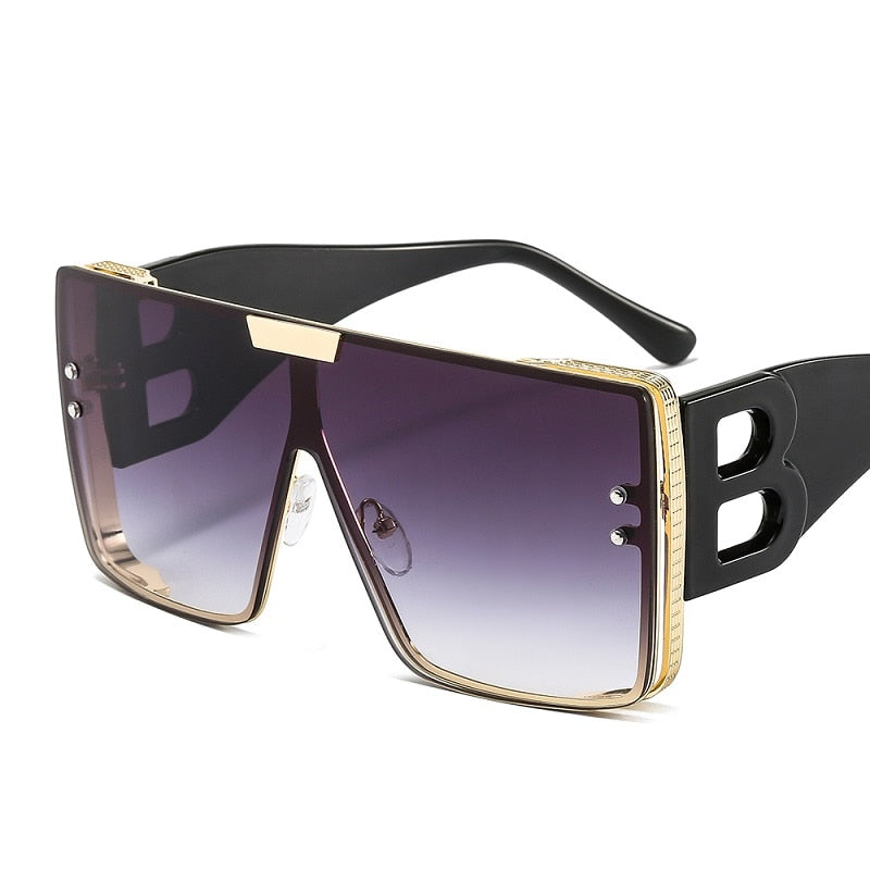Designer Sonnenbrille Damen Herren Quadratische Übergröße Gläser Vintage UV400