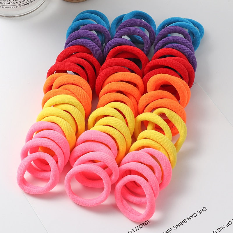 Haargummi Haarband Damen Haar Gummi 50 Stück Schwarz Bunt Zopfgummi Zopf