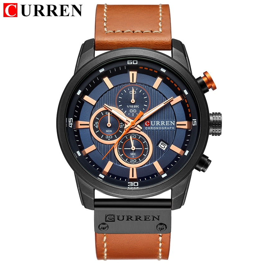 Herren Armbanduhr Silber Schwarz Edelstahl Fashion Luxus Chronograph  Business