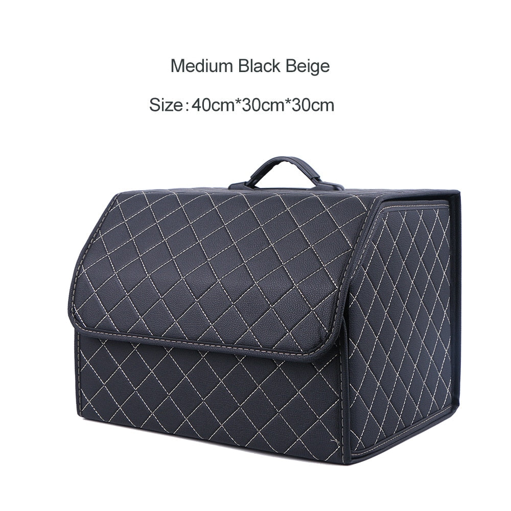 Leder Aufbewahrungsbox Kofferraum Organizer Auto Tasche Klappbarer