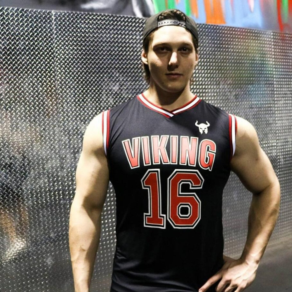Tanktop T-Shirt Muskelshirt Achselshirt Sport Basic Unifarben Herren Vikings