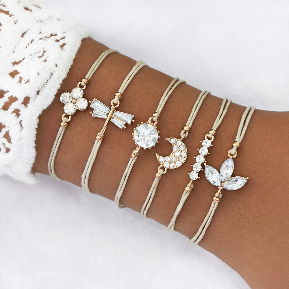 SET Armband Damen  Freundschaftsarmband Yoga Bettelarmbänder Makramee