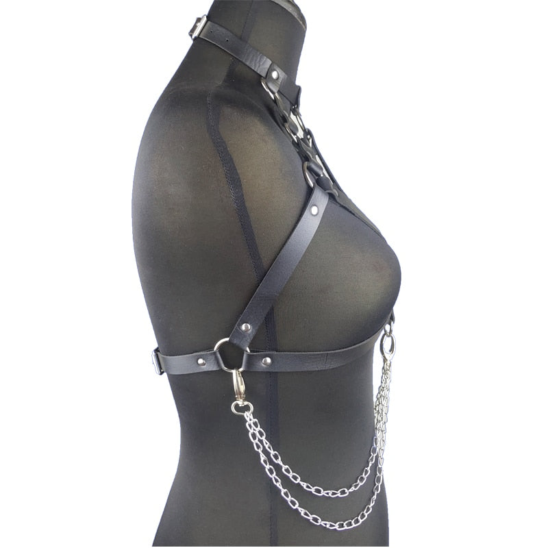 Sexy Harness Kette BH Gürtel Toys Punk Goth Frauen Bdsm Bondage Dessous