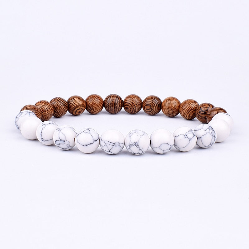 Armband Lava Holz Tibetische Buddha DAMEN HERREN Naturstein Freundschaftsarmband Yoga