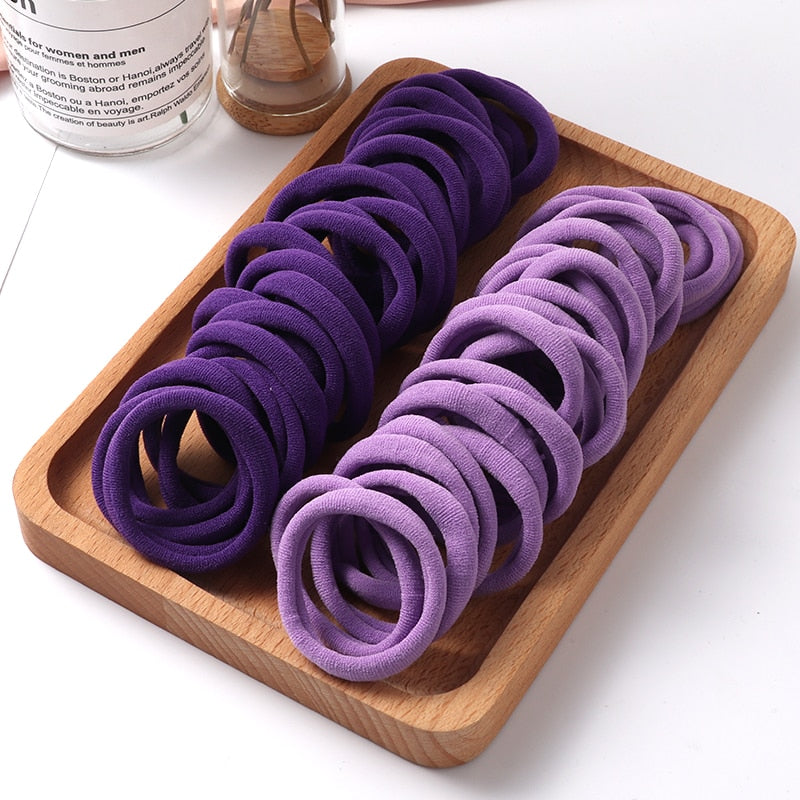 Haargummi Haarband Damen Haar Gummi 50 Stück Schwarz Bunt Zopfgummi Zopf