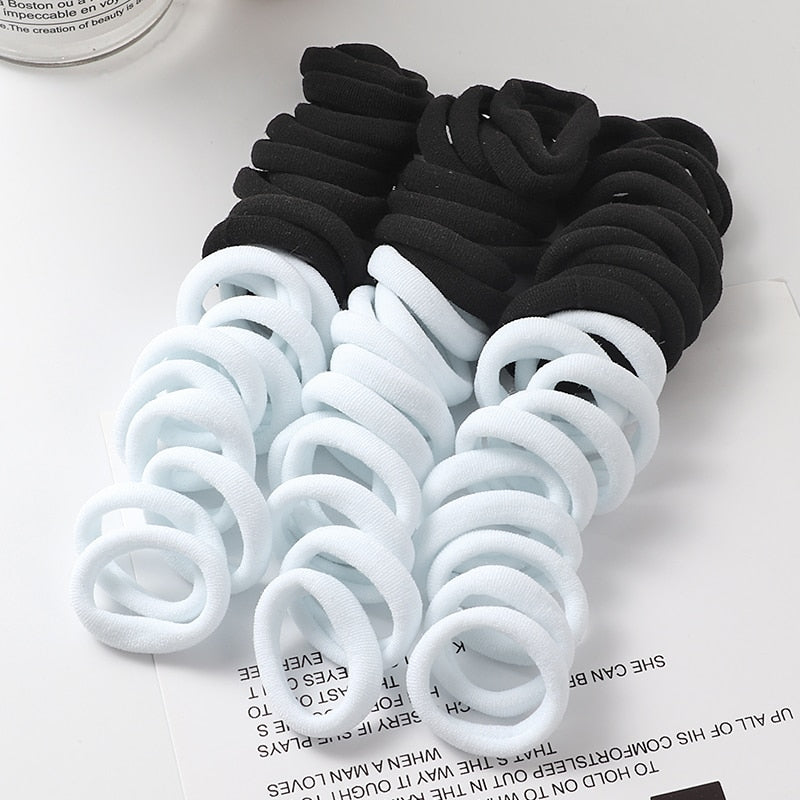Haargummi Haarband Damen Haar Gummi 50 Stück Schwarz Bunt Zopfgummi Zopf