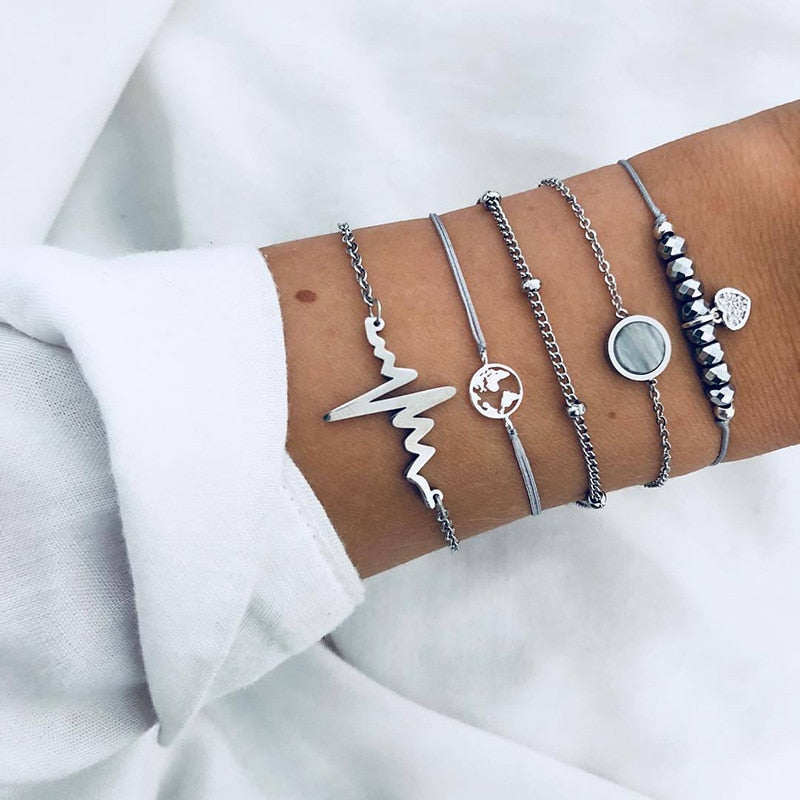 SET Armband Damen  Freundschaftsarmband Yoga Bettelarmbänder Makramee