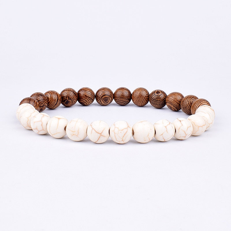 Armband Lava Holz Tibetische Buddha DAMEN HERREN Naturstein Freundschaftsarmband Yoga