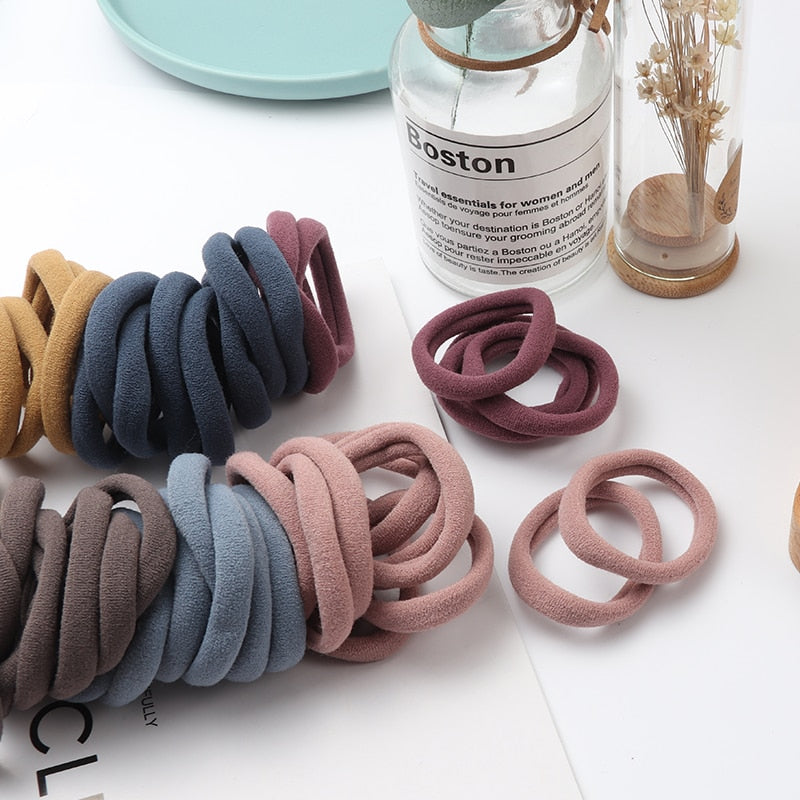Haargummi Haarband Damen Haar Gummi 50 Stück Schwarz Bunt Zopfgummi Zopf