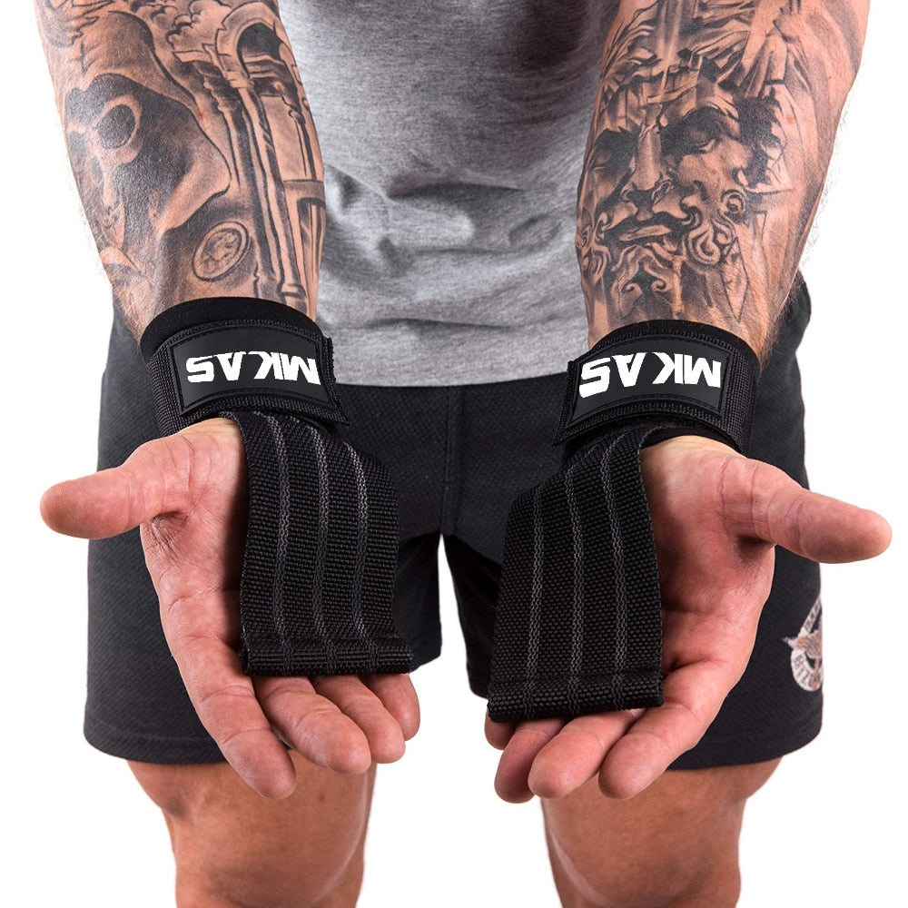 Power Lifting Straps Zughilfen gepolstert Kreuzheben Gym Fitness Herren