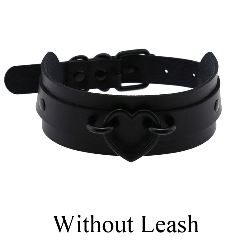 Frauen Sexy Punk Leder Dessous Halsband O-Ring Gürtelschnalle Halskette