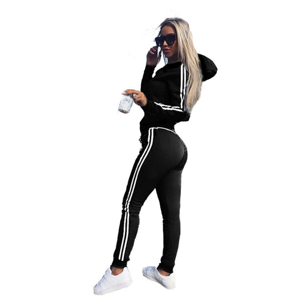 Damen Jogginganzug Jogging Trainingsanzug Fitnessanzug Freizeitanzug Hausanzug