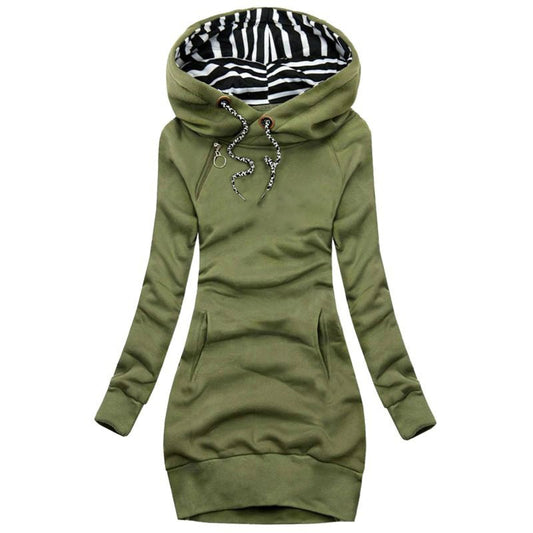 Kapuzenpullover Sweatshirt Pulloverkleid Hoodie Pulli Tunika Damen BOLF Lang