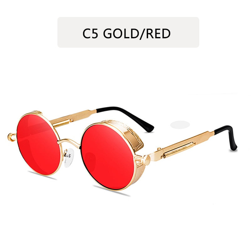 Herren Designer Sonnenbrille Polarisierte Retro Damen Metall Runde Gläser UV400