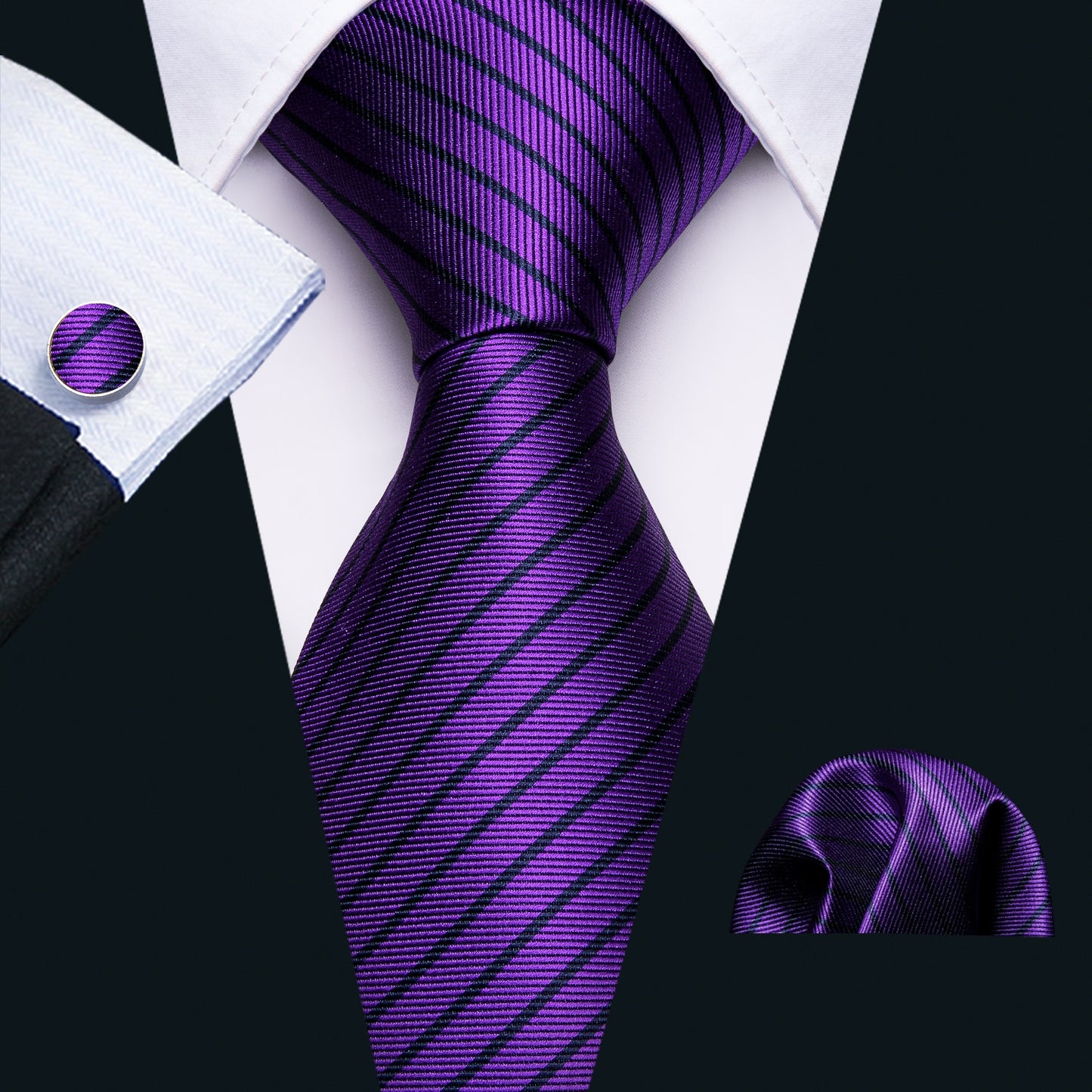 Fashion Seide Krawatte Lila Herren Hochzeit Konfirmation Männer Business