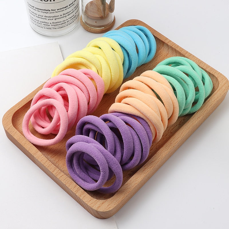 Haargummi Haarband Damen Haar Gummi 50 Stück Schwarz Bunt Zopfgummi Zopf