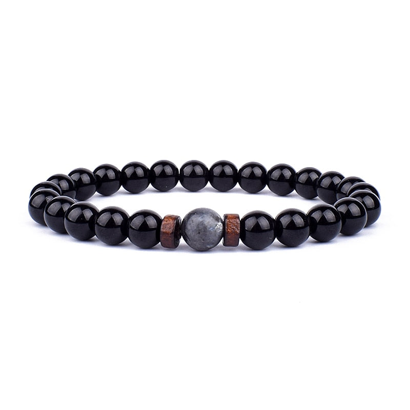 Armband Lava Holz Tibetische Buddha DAMEN HERREN Naturstein Freundschaftsarmband Yoga