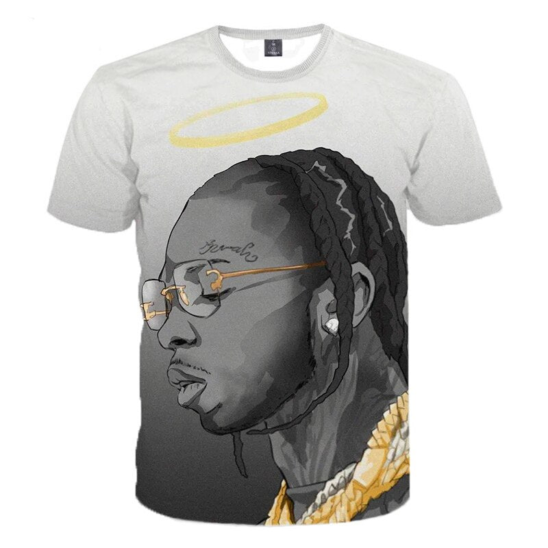 Herren Rapper Pop Smoke 3D T-Shirt Rundhals Unisex Sommer Streetwear