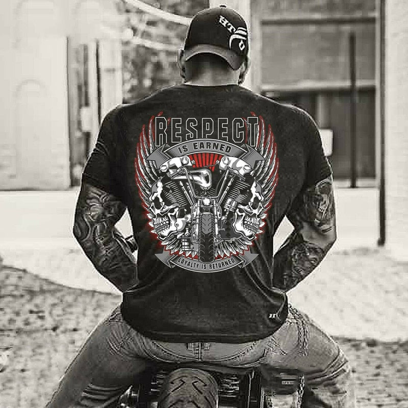 Herren  Metal Skull 3D T-Shirt Rundhals Unisex Sommer Streetwear