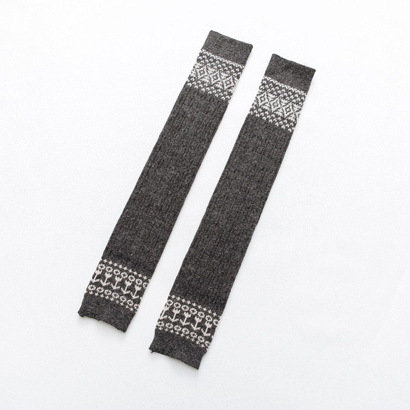 Damen Lange Socken Beinwärmer Stulpen Beinlinge Häkeln Kniestrümpfe Overknees