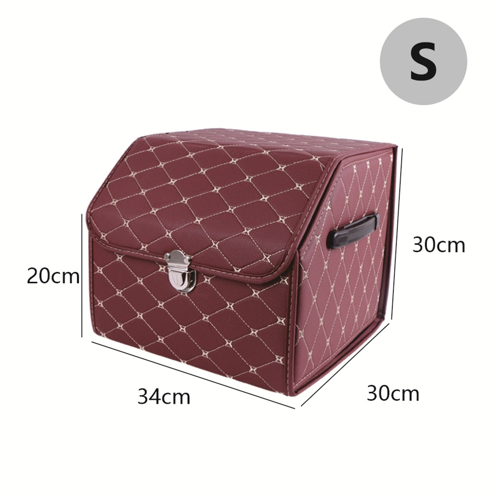 Leder Aufbewahrungsbox Kofferraum Organizer Auto Tasche Klappbarer