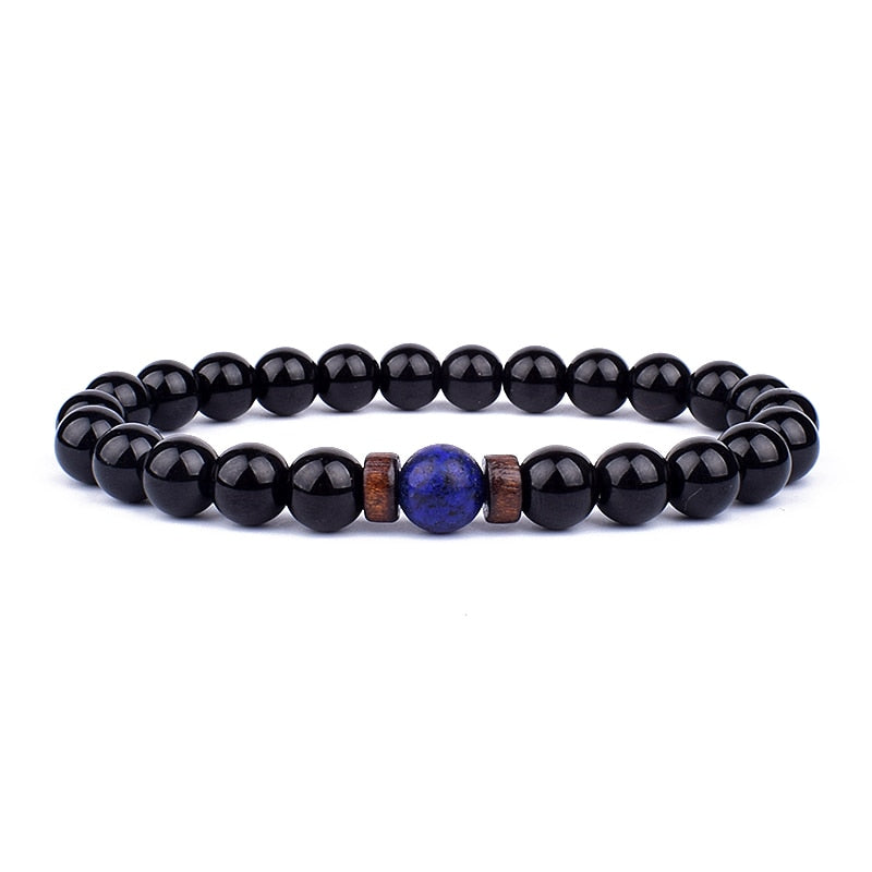 Armband Lava Holz Tibetische Buddha DAMEN HERREN Naturstein Freundschaftsarmband Yoga