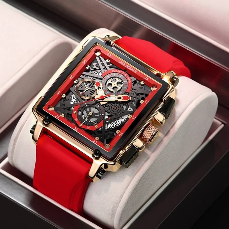 Herren Armbanduhr Silber Schwarz Edelstahl Fashion Luxus Chronograph Business