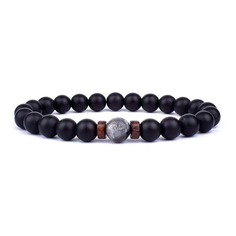 Armband Lava Holz Tibetische Buddha DAMEN HERREN Naturstein Freundschaftsarmband Yoga
