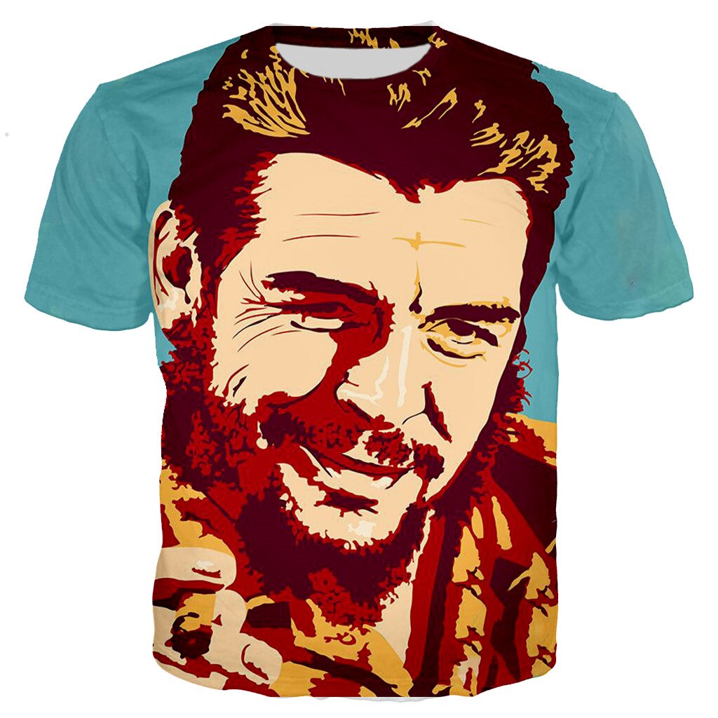 Herren Che Guevara 3D T-Shirt Rundhals Unisex Sommer Streetwear