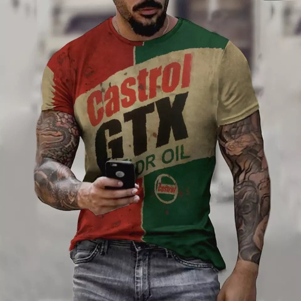 Männer Metal Retro Vintage 3D T-Shirt Rundhals Unisex Sommer Streetwear