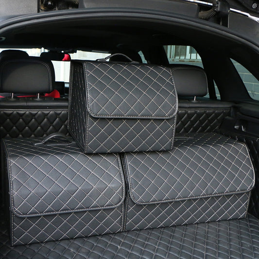 Leder Aufbewahrungsbox Kofferraum Organizer Auto Tasche Klappbarer