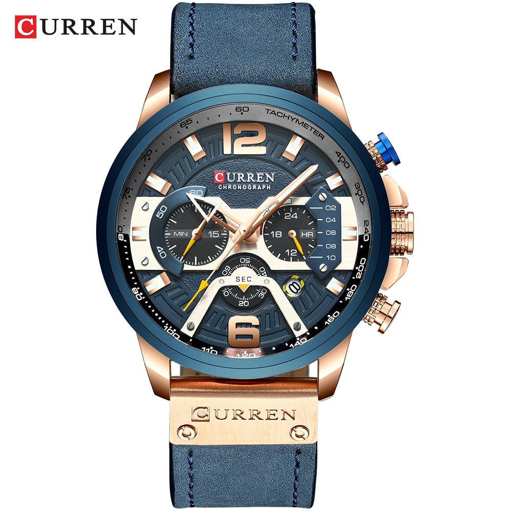 Herren Armbanduhr Silber Schwarz Edelstahl Fashion Luxus Chronograph  Business