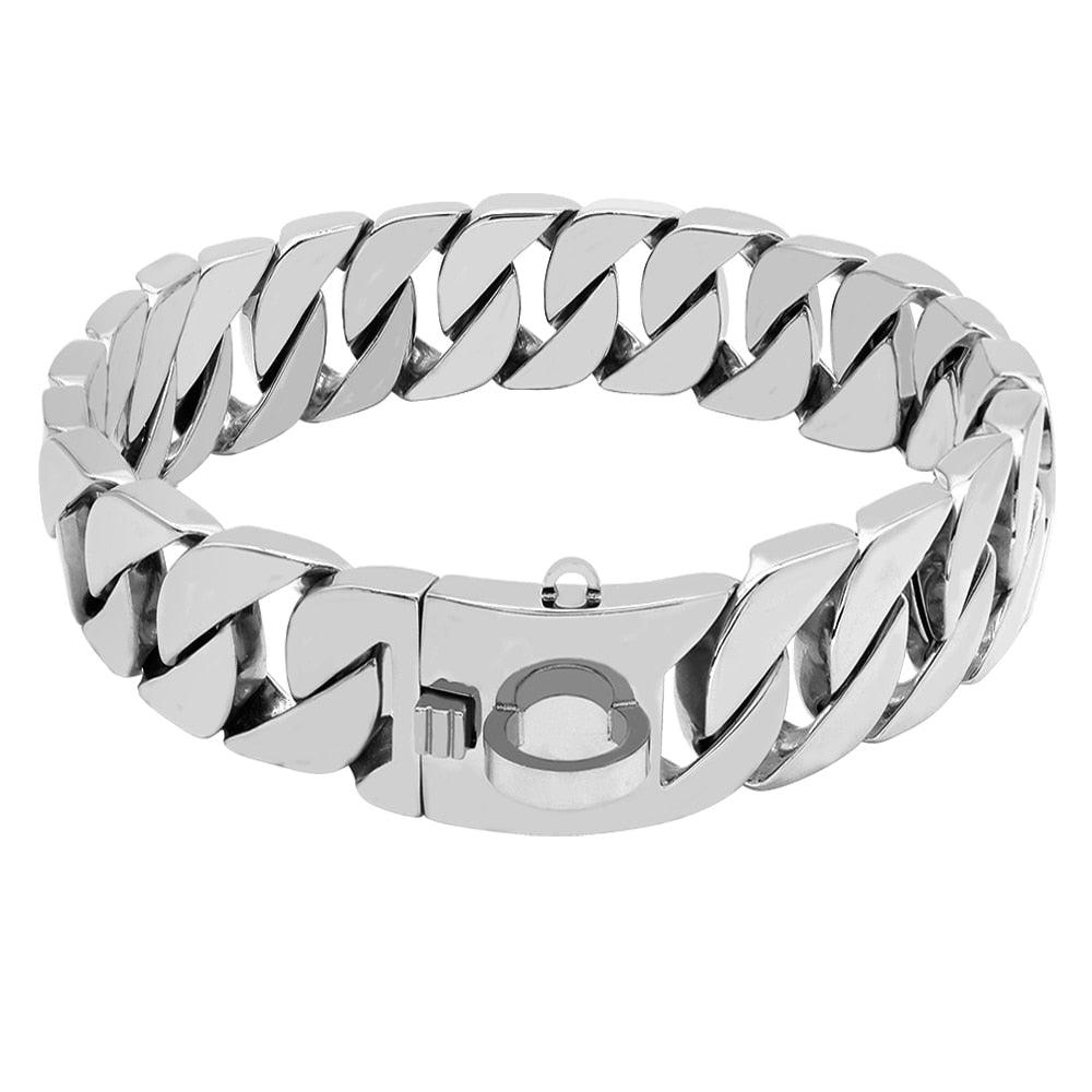 Hundehalsband Edelstahl Silber Gold Hundehalsband S-XXL Hunde Pitbull Bulldog