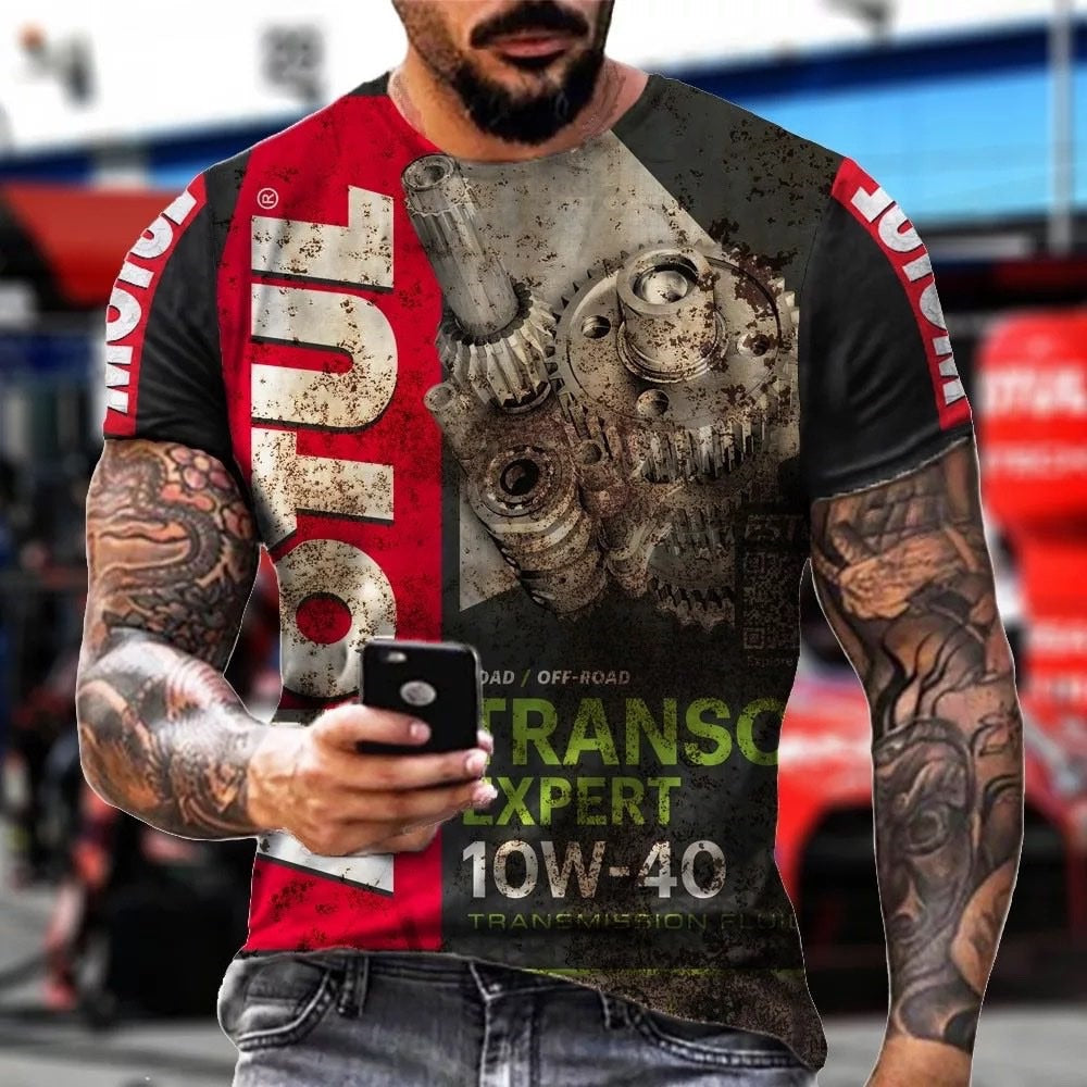 Männer Metal Retro Vintage 3D T-Shirt Rundhals Unisex Sommer Streetwear