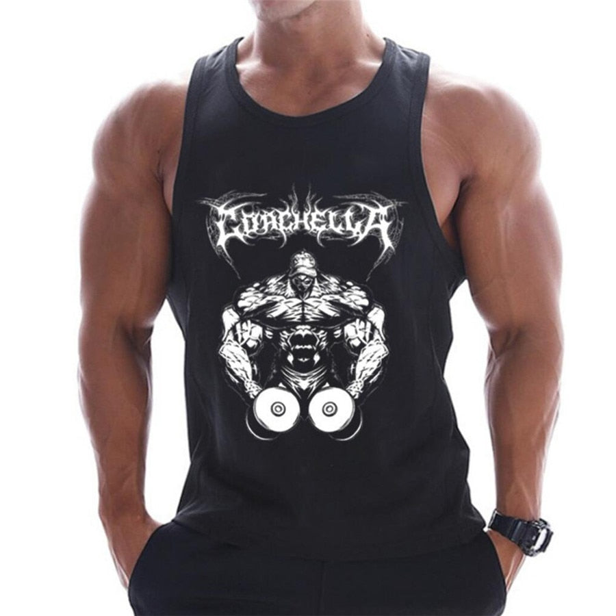 Tanktop T-Shirt Muskelshirt Achselshirt Sport Basic Unifarben Herren