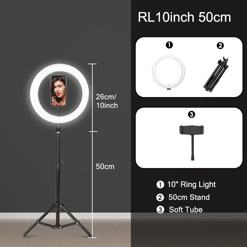 Selfie Ringlicht mit Stativ-Ständer 6 Zoll LED Ring Fotografie
