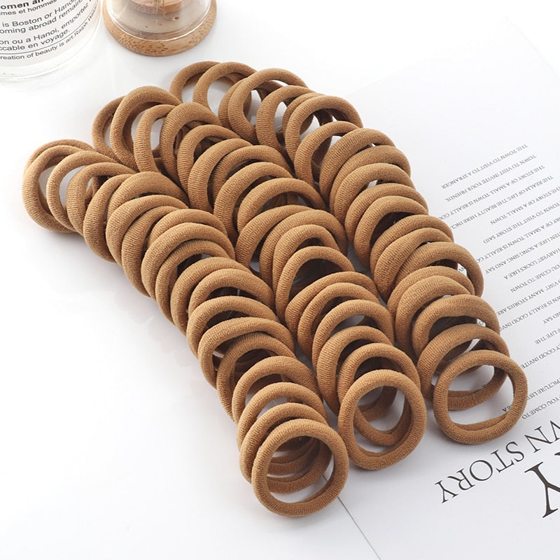 Haargummi Haarband Damen Haar Gummi 50 Stück Schwarz Bunt Zopfgummi Zopf