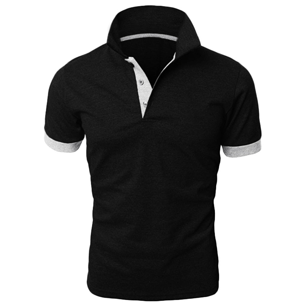 Herren Poloshirt Kontrast Kragen Polo Kurzarm Slim Fit Hemd Polohemd T-Shirt NEU