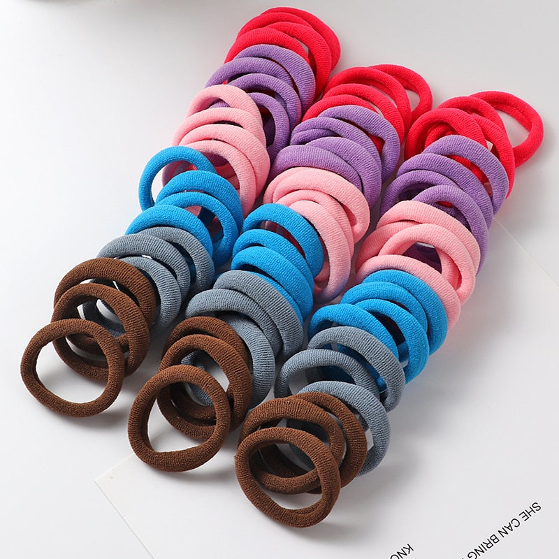 Haargummi Haarband Damen Haar Gummi 50 Stück Schwarz Bunt Zopfgummi Zopf
