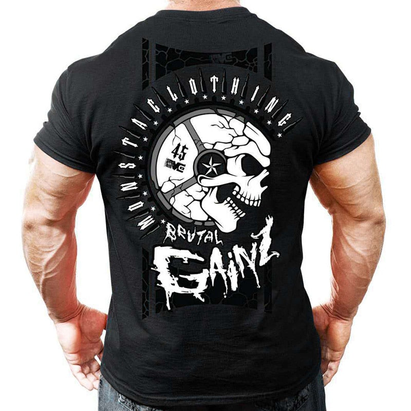GYM Shirt Sport T-Shirt Men Herren Fitness Sportswear Unisex Streetwear