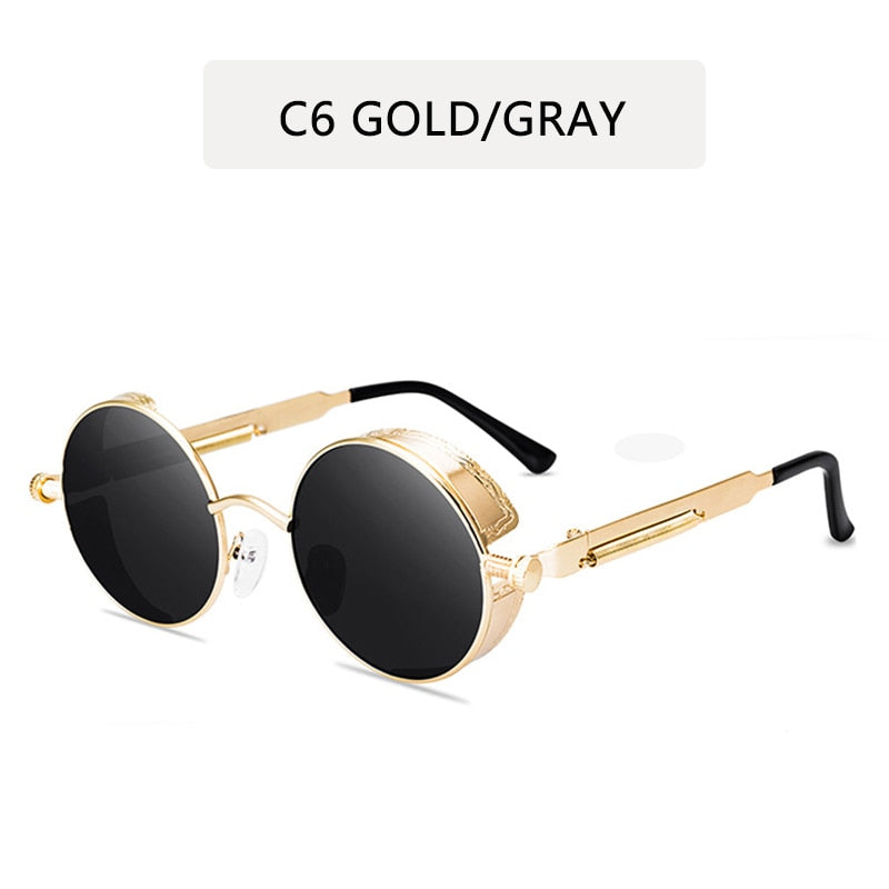 Herren Designer Sonnenbrille Polarisierte Retro Damen Metall Runde Gläser UV400