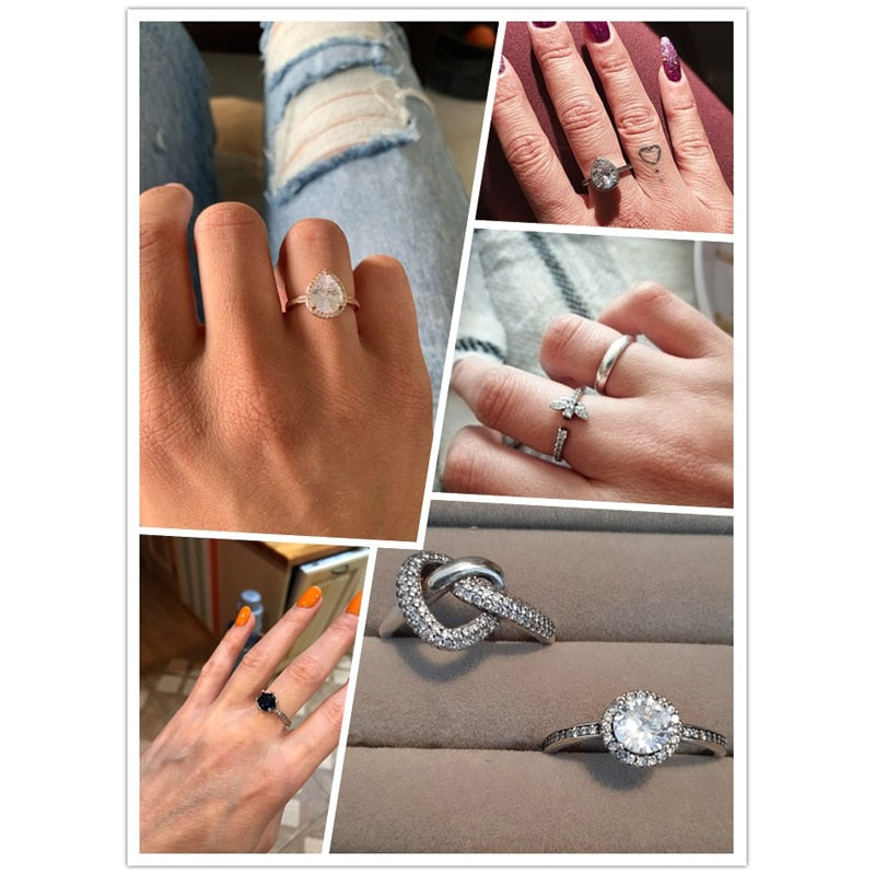 Massiv Sterling Silber 925 Ring filigran Fashion Damenring mit 3A Zirkonia