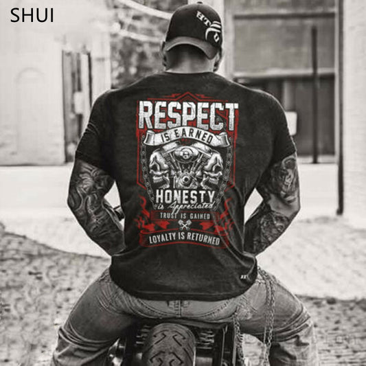 Herren  Metal Skull 3D T-Shirt Rundhals Unisex Sommer Streetwear