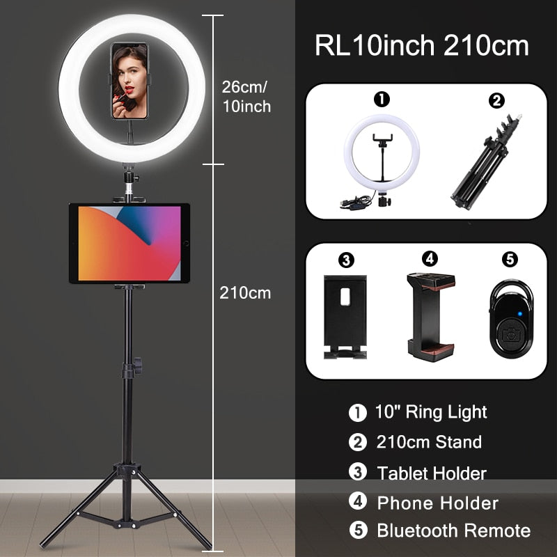 Selfie Ringlicht mit Stativ-Ständer 6 Zoll LED Ring Fotografie