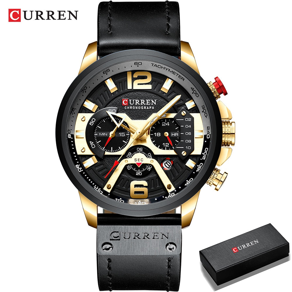 Herren Armbanduhr Silber Schwarz Edelstahl Fashion Luxus Chronograph  Business