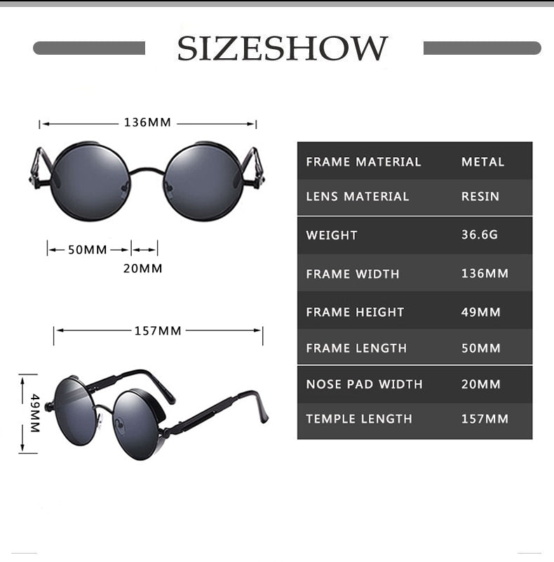 Herren Designer Sonnenbrille Polarisierte Retro Damen Metall Runde Gläser UV400