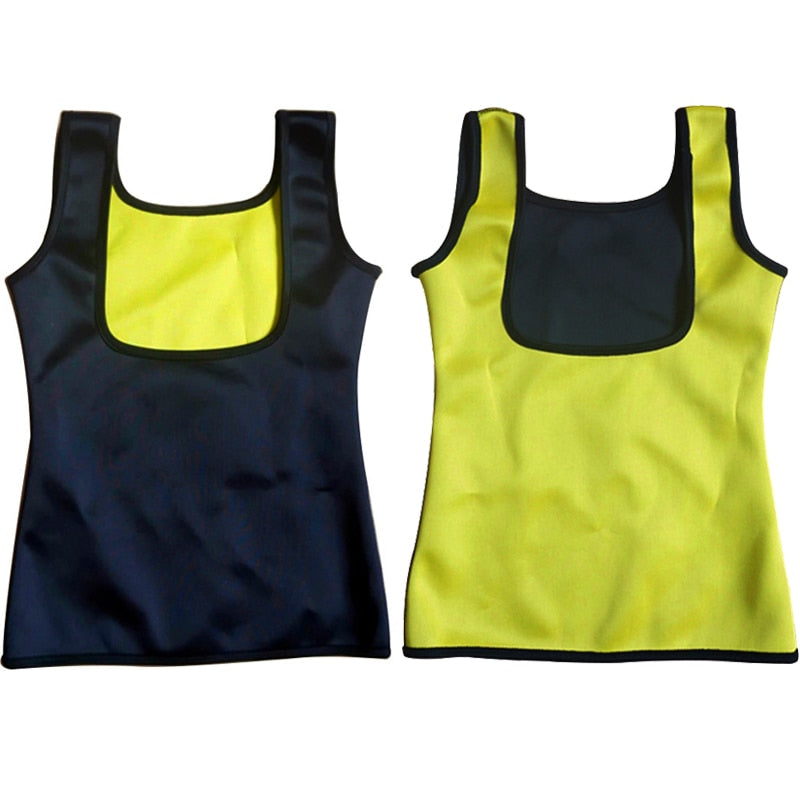 Damen Sauna Weste Abnehmen Schwitz Sport Shirt Polymer Taillentrainer Mieder