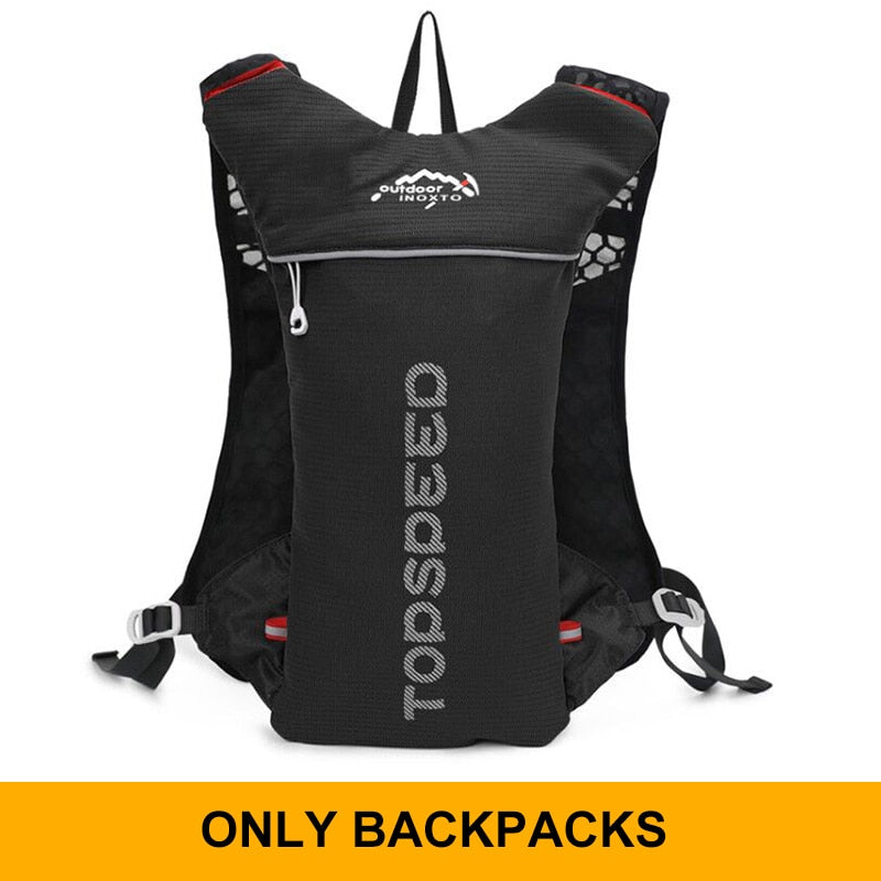 INOXTO trail Ultraleichter Fahrrad Lauf Rucksack mit 5-Liter Trinksystem und Reflektoren